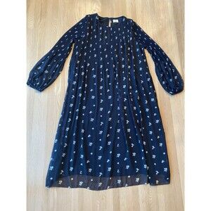 Wilfred Aritzia Prairie Modest Tradwife Black Floral Pleated Long Sleeve Maxi L